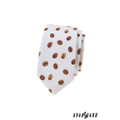 Кремообразна тясна вратовръзка с кафе на зърна