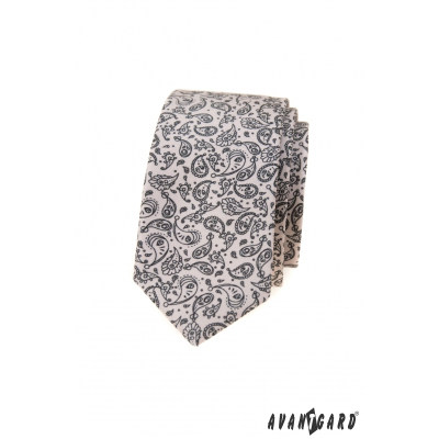 Кремава вратовръзка с пейсли мотив