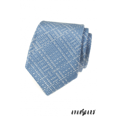 Светлосиня вратовръзка с тъкана шарка