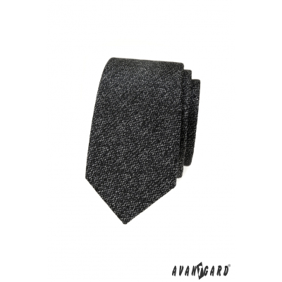 Тясна вратовръзка с текстура в сиво