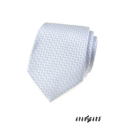 Бяла вратовръзка със син десен