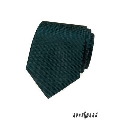 Тъмнозелена вратовръзка с тъмен десен