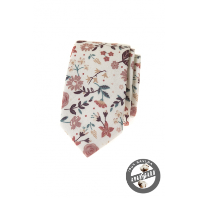 Памучна вратовръзка с цветни цветя