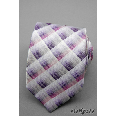 Карирана вратовръзка розова, лилава
