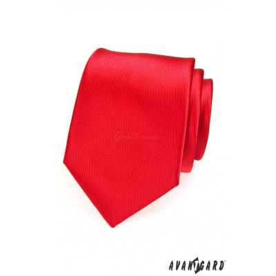Мъжка червена вратовръзка на фини райета