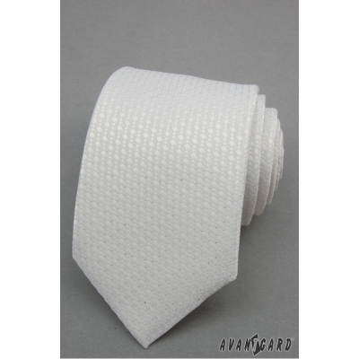 Бяла вратовръзка на сребърни точки