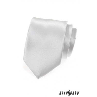 Бяла лъскава гладка вратовръзка