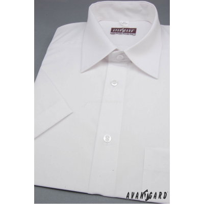 Мъжка риза KLASIC с къс ръкав бяла