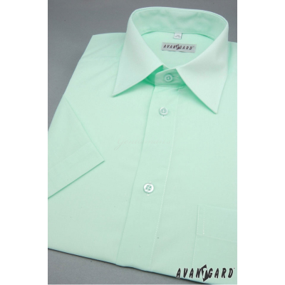 Мъжка зеленикава риза с къс ръкав