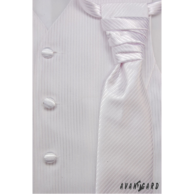 Мъжка сватбена жилетка с вратовръзка бял размер 54