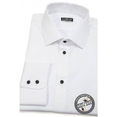 Бяла мъжка Slim Fit риза от 100% памук
