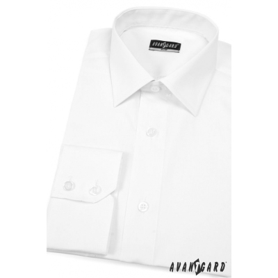 Мъжка риза Slim Fit семпла бяла