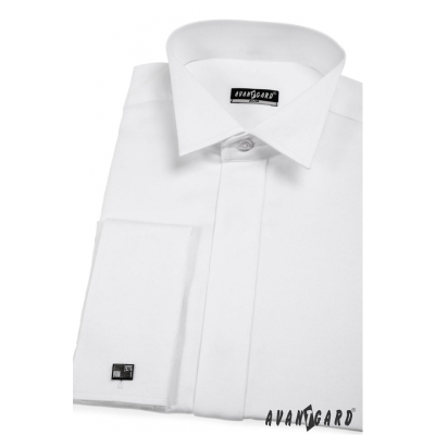 Мъжка риза смокинг SLIM бяла