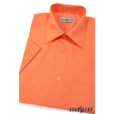 Мъжка риза с къс ръкав Оранжева