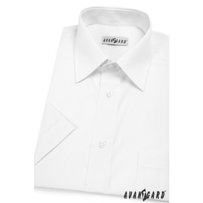 Мъжка риза KLASIC с къс ръкав V1-Бяла