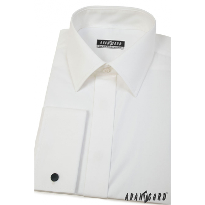 Мъжка риза в кремав цвят за копчета за ръкавели