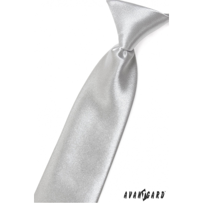 Детска вратовръзка сребърен гланц 44см