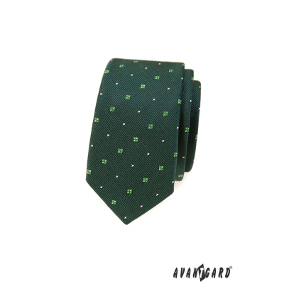 Тясна вратовръзка с зелена шарка