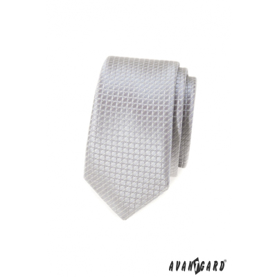 Тясна вратовръзка в сиво каре