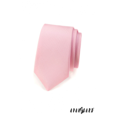 Матова тясна вратовръзка, розов цвят