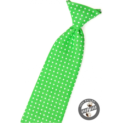 Бебешка зелена вратовръзка с бели точки
