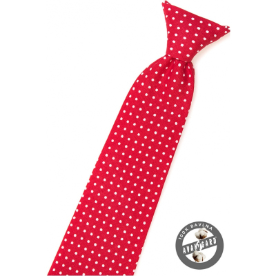 Червена момчешка вратовръзка на бяла точка