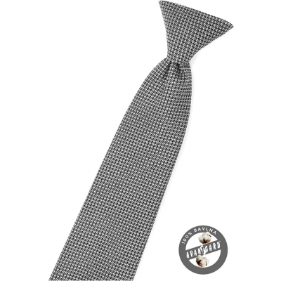 Черна момчешка вратовръзка със сив десен