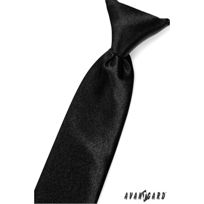 Момчешка вратовръзка тъмен черен гланц
