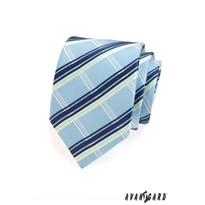 Мъжка вратовръзка на сини и бели райета