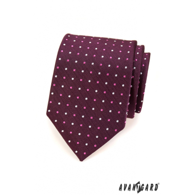 Мъжка лилава вратовръзка на точки