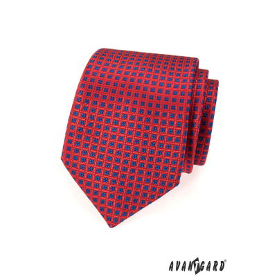 Червена вратовръзка, синя шарка
