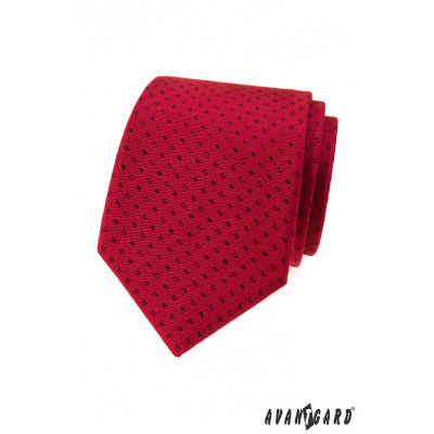 Червена вратовръзка малки черни правоъгълници