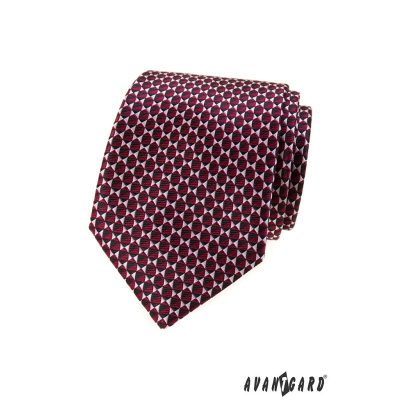 Бордо вратовръзка с триъгълна шарка