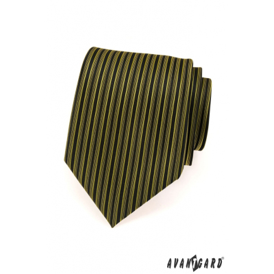 Мъжка вратовръзка на зелени и черни райета