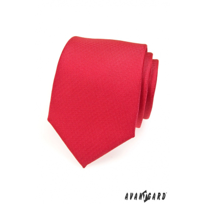 Червена мъжка вратовръзка с фина структура