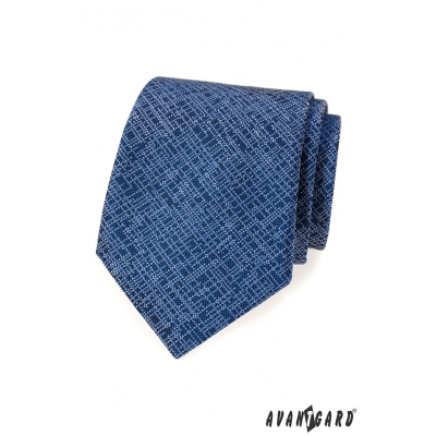 Синя авангардна вратовръзка с бяла шарка
