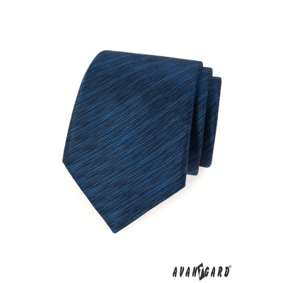 Тъмно синя мъжка вратовръзка с диагонална шарка