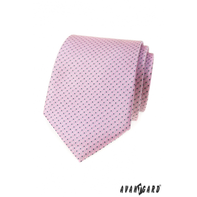 Розова вратовръзка с нежен син десен