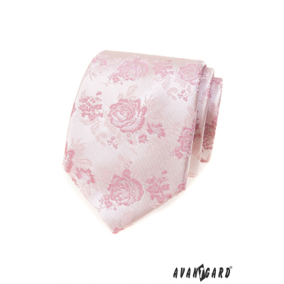 Розова вратовръзка с рози