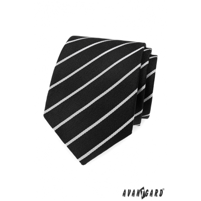 Черна вратовръзка с бяла ивица