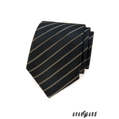 Черна вратовръзка с кафява ивица