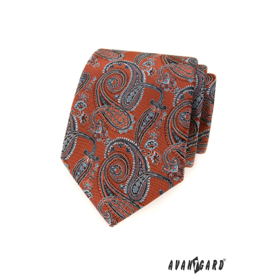 Канеленокафява вратовръзка с мотиви на пейсли