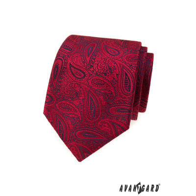 Червена вратовръзка с мотив пейсли