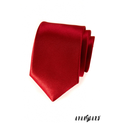 Гладка мъжка червена вратовръзка