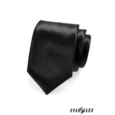 Класическа мъжка вратовръзка черен гланц