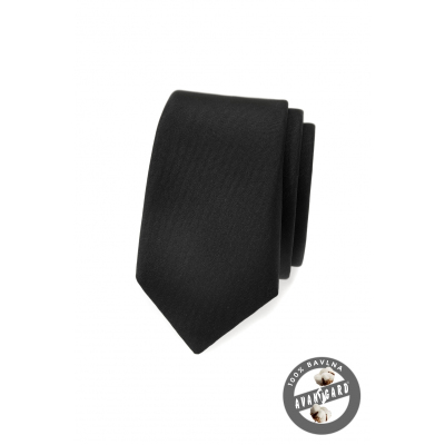 Черна, матова тясна вратовръзка Avantgard