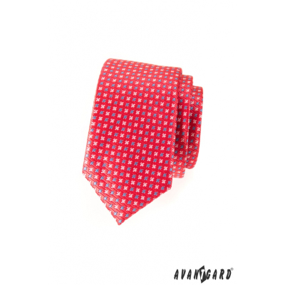 Тесен вратовръзка тъмно розов мат със звезди