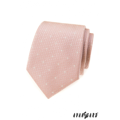 Пудра розова вратовръзка със снежинки