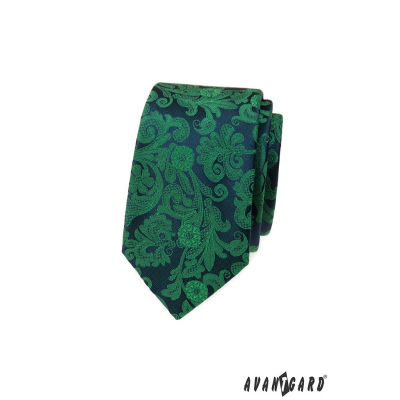 Тясна вратовръзка със зелена шарка