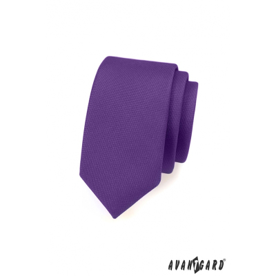 Матова лилава тясна вратовръзка